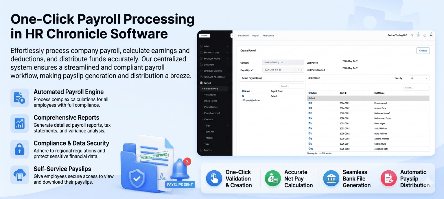 Payroc Processing Payroll Software UAE | WPS SIF, EOSB & One-Click Payroll